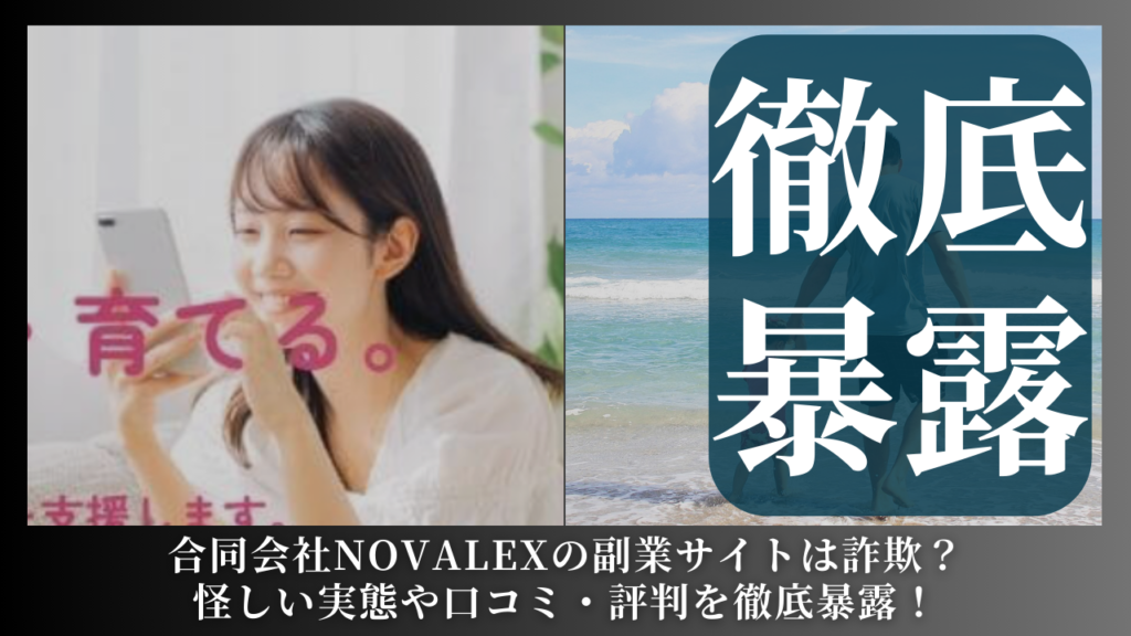 合同会社NOVALEX｜諸遊康治が運営する副業サイトは副業詐欺？怪しい実態や手口を徹底暴露！